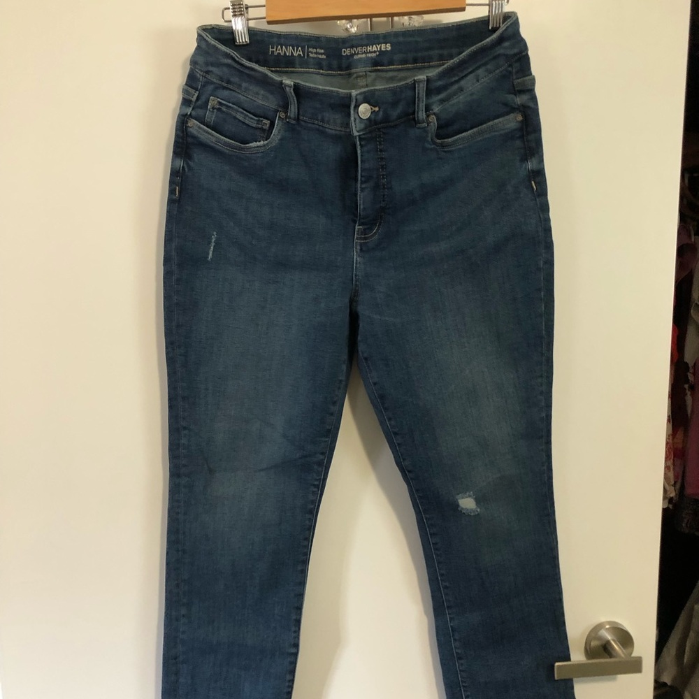 NWOT Denver Hayes Blue Skinny Jeans with Distressed Details